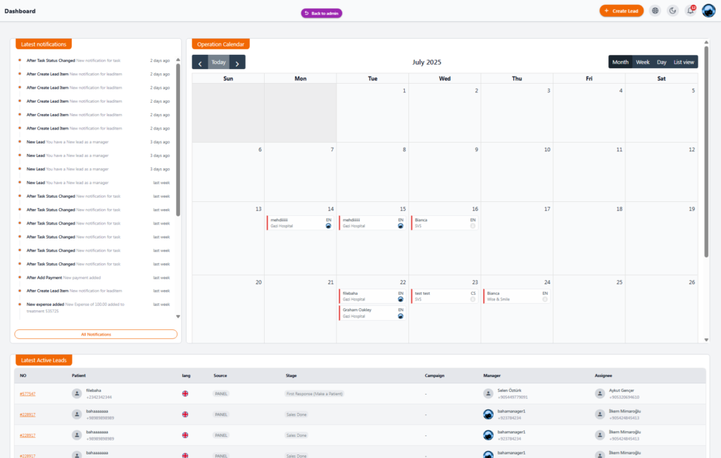 Transfer Dashboard