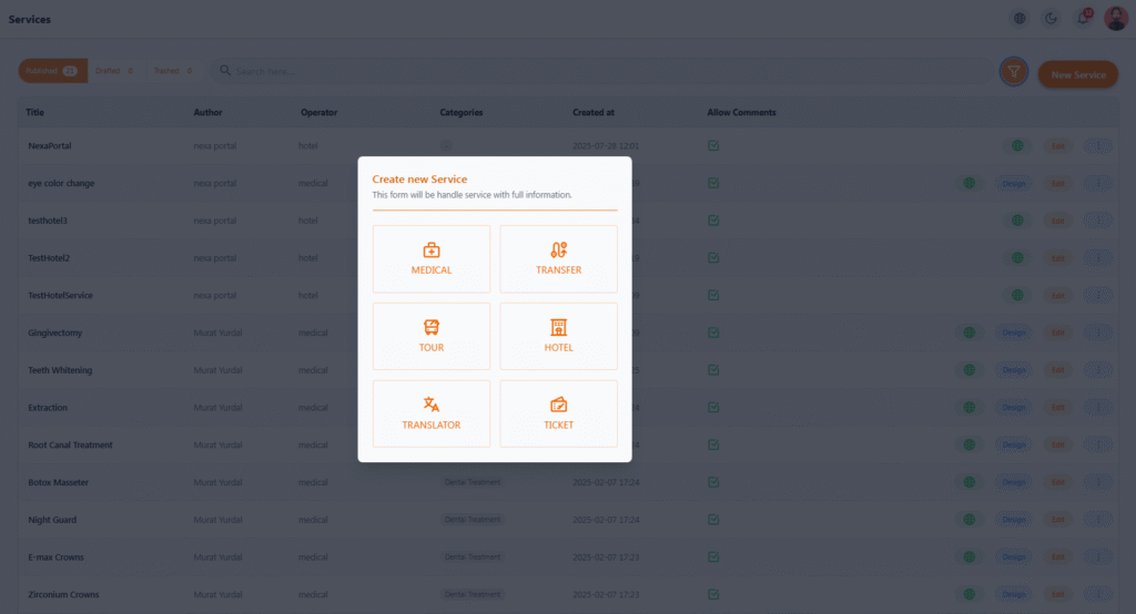 Create New Service